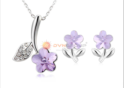 Rhodium Plated | CZ Studded Pendant Sets